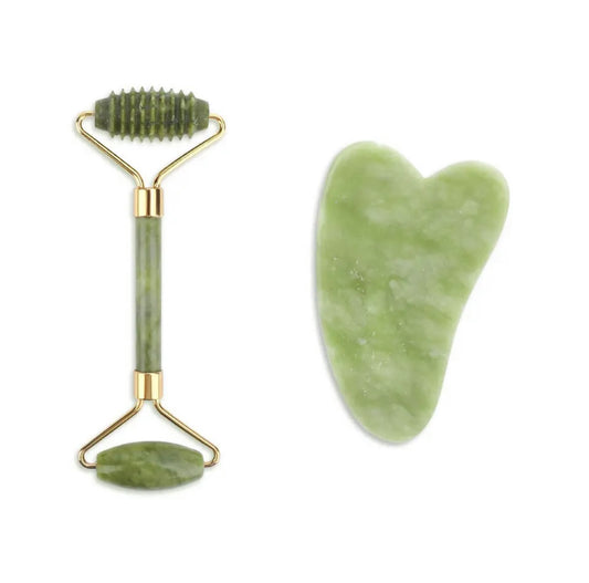 Natural jade stone face roller